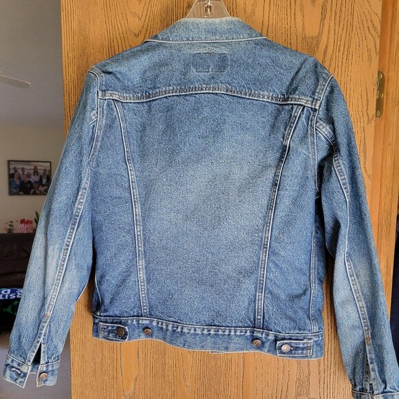 Vintage 80's Levi's Denim Trucker Jacket Red Tab Size 40R Made in USA 70506-0216 - Picture 10 of 16